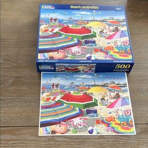White Mountain Vibrant Beach Scene Puzzle